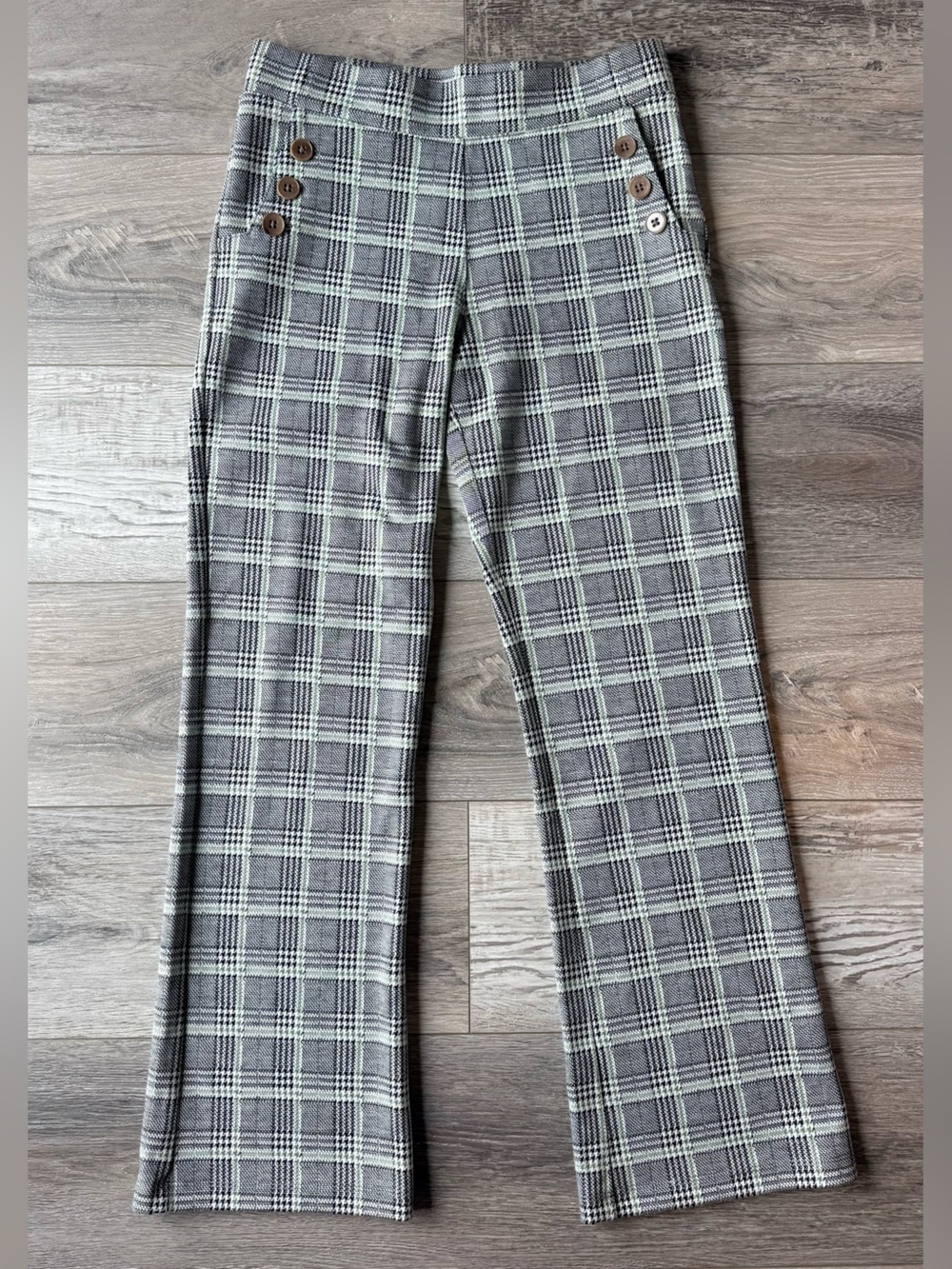 Betabrand Plaid Dress Pant Yoga Pants Women’s Medium Petite Straight Leg Stretch